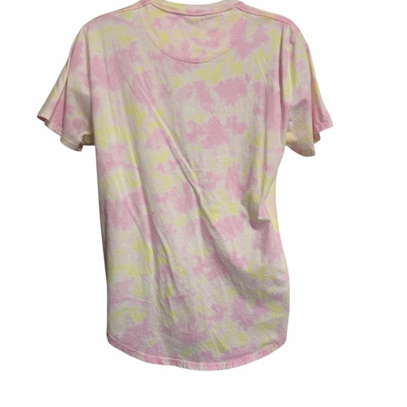 Hollister Pink and Yellow Curved Hem Tie-Dye Tee - Picture 2 of 6